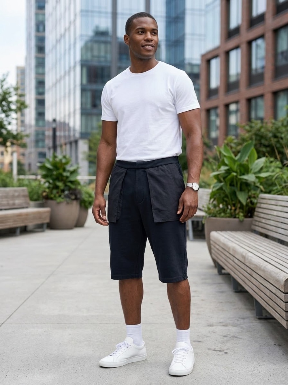 Public School New York Cool Modern Minimalist Men’s Shorts , Small
